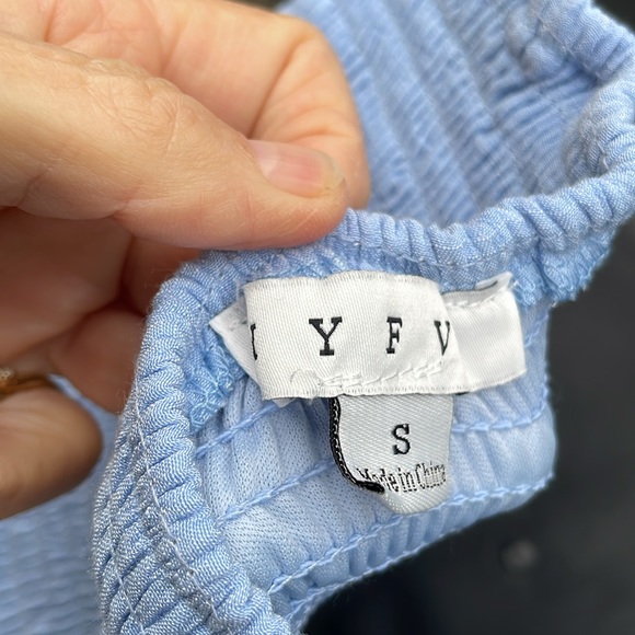 Hyfve crochet, halter, match, stick, gauze, wide, leg, tiered, jumpsuit - Picture 6 of 9